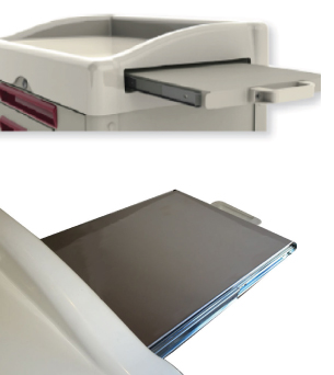 ABS plastic gallery top with pull-out worktop